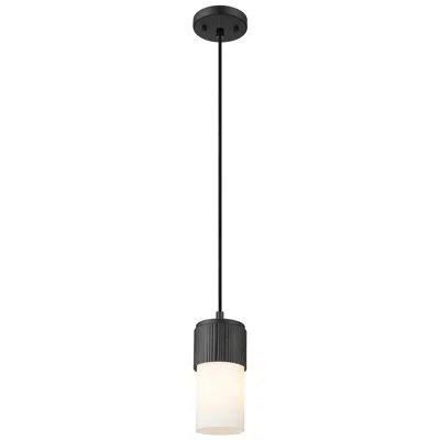 Innovations Lighting Downtown Urban Bolivar 5  "w Cord Matte Black Pendant With White Shade