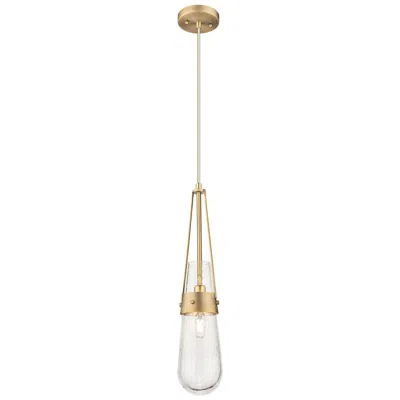 Innovations Lighting Downtown Urban Milan 4  "w Cord Brushed Brass Pendant With Seedy Shade