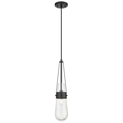 Innovations Lighting Downtown Urban Milan 4  "w Cord Matte Black Pendant With Seedy Shade