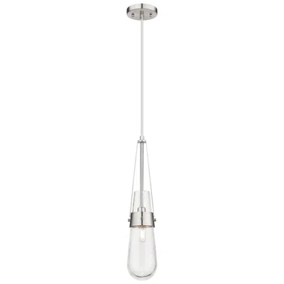 Innovations Lighting Downtown Urban Milan 4  "w Cord Satin Nickel Pendant With Seedy Shade