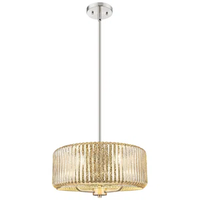 Innovations Lighting Downtown Windsor 16"w 3 Light Satin Nickel Pendant W/ Mercury Shade