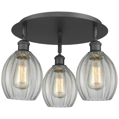 Innovations Lighting Eaton 17 1/4"w Black 3-light Ceiling Light With Clear Shades