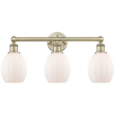 Innovations Lighting Eaton 23.5"w 3 Light Antique Brass Bath Vanity Light With Matte White