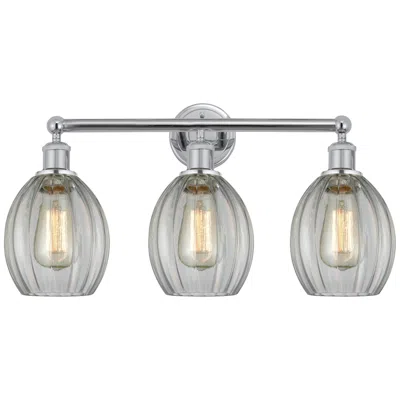 Innovations Lighting Eaton 24" 3-light Polished Chrome Bath Light W/ Clear Shade In Gray