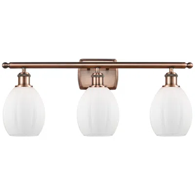 Innovations Lighting Eaton 26" 3-light Antique Copper Bath Light W/ Matte White Shade