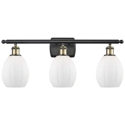 Innovations Lighting Eaton 26" 3-light Black Antique Brass Bath Light W/ Matte White Shade