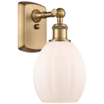 Innovations Lighting Eaton 6" Brushed Brass Sconce W/ Matte White Shade