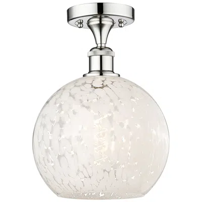 Innovations Lighting Edison 10" Wide Polished Chrome Semi-flush Mount With White Mouchette