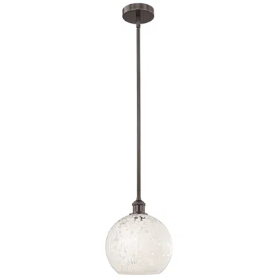 Innovations Lighting Edison 10"w Oil Rubbed Bronze Stemmed Mini Pendant W/ White Mouchette