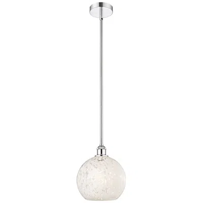 Innovations Lighting Edison 10"w Polished Chrome Stemmed Mini Pendant W/ White Mouchette Sh