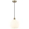 Innovations Lighting Edison 12" Wide Antique Brass Cord Hung Pendant With White Venetian Sh In Gold