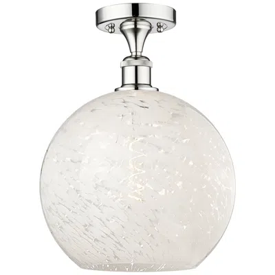 Innovations Lighting Edison 12" Wide Polished Chrome Semi-flush Mount With White Mouchette