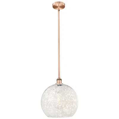 Innovations Lighting Edison 13.75" Wide Antique Copper Stemmed Pendant W/ White Mouchette S