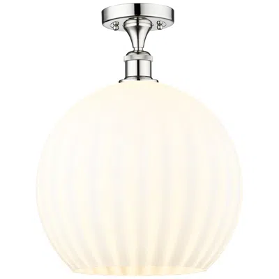 Innovations Lighting Edison 13.75" Wide Polished Chrome Semi-flush Mount W/ White Venetian