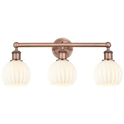 Innovations Lighting Edison 24" Wide 3 Light Antique Copper Bath Light With White Venetian