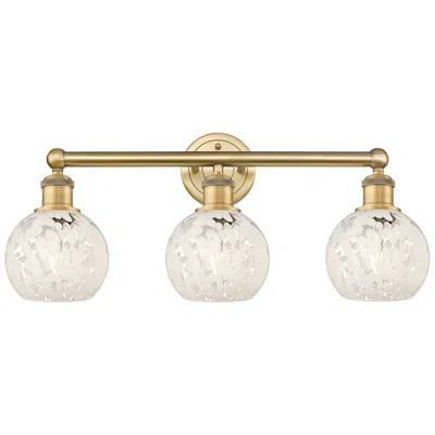 Innovations Lighting Edison 24" Wide 3 Light Brushed Brass Bath Light With White Mouchette