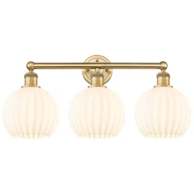 Innovations Lighting Edison 26" Wide 3 Light Brushed Brass Bath Light With White Venetian S