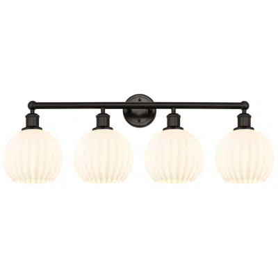 Innovations Lighting Edison 35"w 4 Light Oil Rubbed Bronze Bath Light W/ White Venetian Sha