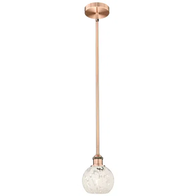Innovations Lighting Edison 6" Wide Antique Copper Stemmed Mini Pendant W/ White Mouchette
