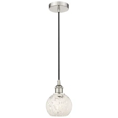 Innovations Lighting Edison 6" Wide Polished Nickel Corded Mini Pendant W/ White Mouchette