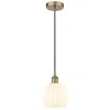 Innovations Lighting Edison 8" Wide Antique Brass Cord Hung Mini Pendant W/ White Venetian In White