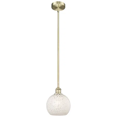 Innovations Lighting Edison 8" Wide Antique Brass Stemmed Mini Pendant W/ White Mouchette S