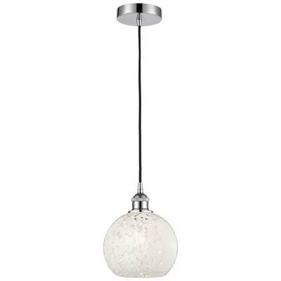 Innovations Lighting Edison 8" Wide Polished Chrome Corded Mini Pendant W/ White Mouchette