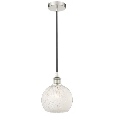 Innovations Lighting Edison 8" Wide Polished Nickel Corded Mini Pendant W/ White Mouchette