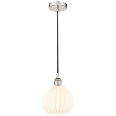 Innovations Lighting Edison 8" Wide Polished Nickel Corded Mini Pendant W/ White Venetian S