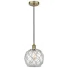 Innovations Lighting Edison 8"w Antique Brass Corded Mini Pendant W/ Clear And White Rope S In Gold