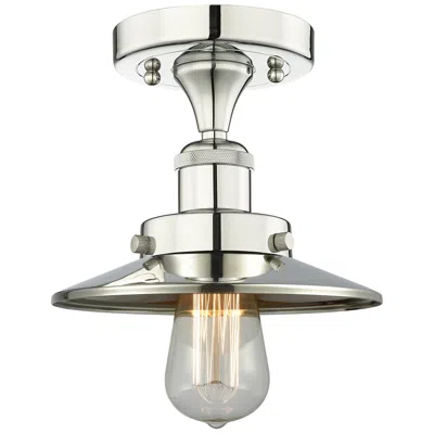 Innovations Lighting Edison 8"w Polished Nickel Semi.flush Mount W/ Short Polished Nickel S