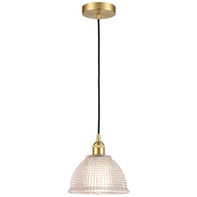 Innovations Lighting Edison Arietta 8" Satin Gold Cord Hung Mini Pendant W/ Clear Shade