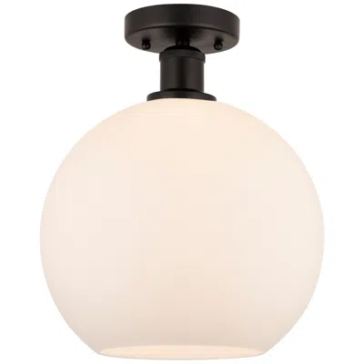 Innovations Lighting Edison Athens  10" Semi-flush Mount - Oil Rubbed Bronze - Matte White
