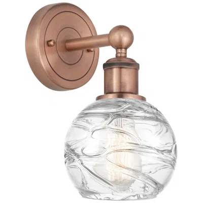 Innovations Lighting Edison Athens 10.5"high Antique Copper Sconce With Clear Deco Swirl Sh