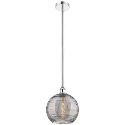 Innovations Lighting Edison Athens 10"w Chrome Stemmed Mini Pendant W/ Smoke Swirl Shade