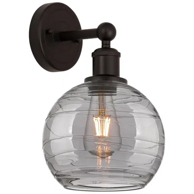 Innovations Lighting Edison Athens 12.13"h Round Plate Oiled Bronze Sconce W/ Smoke Swirl S