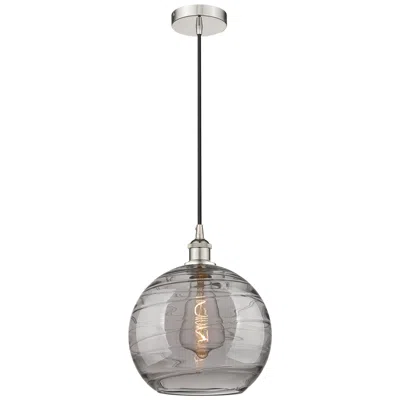 Innovations Lighting Edison Athens 12"w Polished Nickel Corded Mini Pendant W/ Smoke Swirl