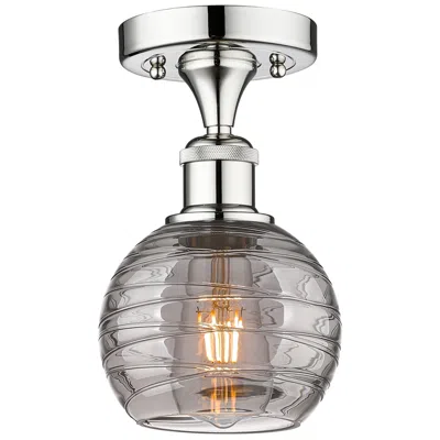 Innovations Lighting Edison Athens 5.88"w Chrome Semi-flush Mount W/ Smoke Swirl Shade
