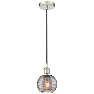 Innovations Lighting Edison Athens 5.88"w Polished Nickel Cord Mini Pendant W/ Smoke Swirl
