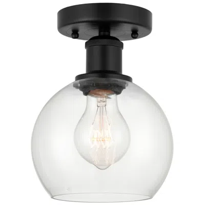 Innovations Lighting Edison Athens  6" Semi-flush Mount - Matte Black - Clear Shade