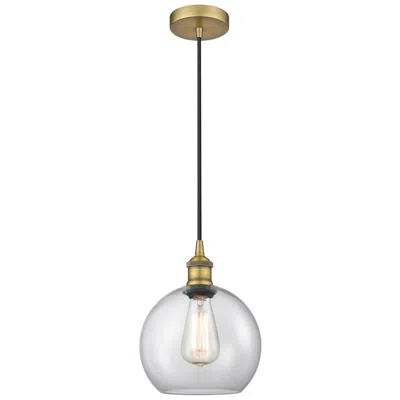 Innovations Lighting Edison Athens 8" Brushed Brass Cord Hung Mini Pendant W/ Clear Shade