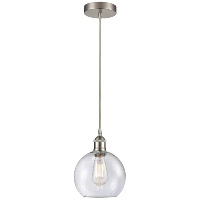 Innovations Lighting Edison Athens 8" Brushed Satin Nickel Cord Hung Mini Pendant W/ Seedy