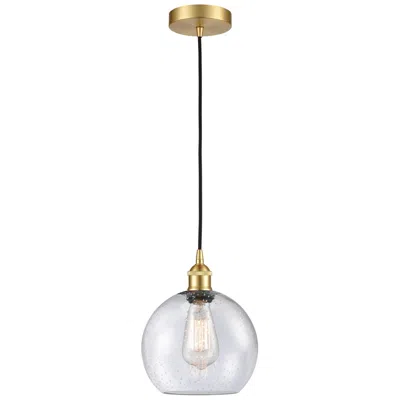 Innovations Lighting Edison Athens 8" Satin Gold Cord Hung Mini Pendant W/ Seedy Shade