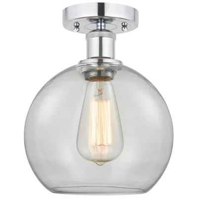 Innovations Lighting Edison Athens  8" Semi-flush Mount - Polished Chrome - Clear Shade