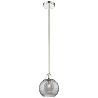 Innovations Lighting Edison Athens 8"w Polished Nickel Stemmed Mini Pendant W/ Smoke Swirl
