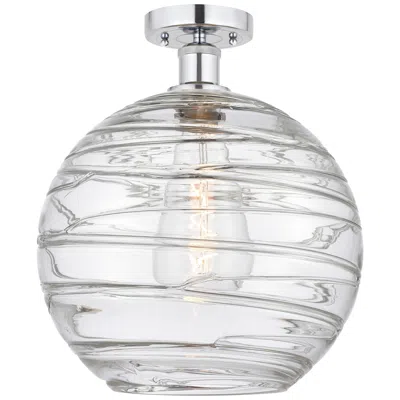 Innovations Lighting Edison Athens Deco Swirl  12" Semi-flush Mount - Chrome - Clear Deco S