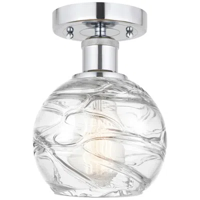 Innovations Lighting Edison Athens Deco Swirl  6" Semi-flush Mount - Chrome - Clear Deco Sw