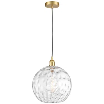 Innovations Lighting Edison Athens Water Glass 12" Wide Satin Gold Mini Pendant