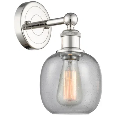 Innovations Lighting Edison Belfast 11.5"high Polished Nickel Sconce With Seedy Shade