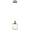 Innovations Lighting Edison Belfast 6" Antique Brass Cord Hung Mini Pendant W/ Deco Swirl S In Gold